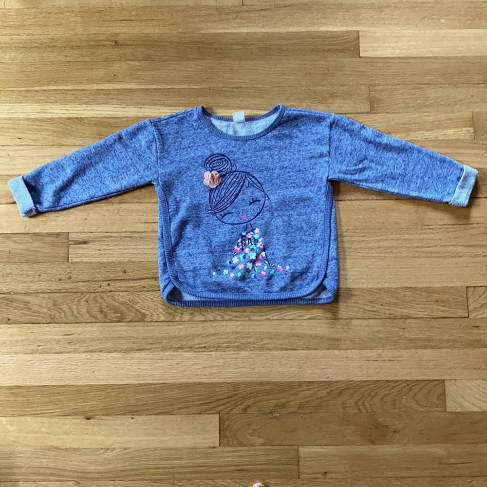 Gap 4T cuff sleeve lightweight Cool Girl sweatshirt
